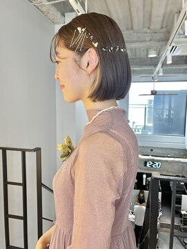 ヌープヘアーアイス(NUUP.hair ici) ボブでもできる!金箔アレンジ結婚式◎二次会