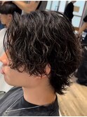 渋谷サーフカールメンズボブウルフカット波巻きスパイラルパーマ