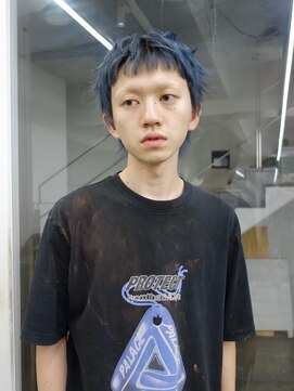 レコ 渋谷(LECO) ペールブルーハイトーンメンズショートケアブリーチ