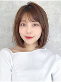 【La fith】切りっぱなしボブ×ミルクティーブラウン