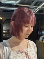ノラ ヘアーサロン(NORA HAIR SALON) 儚ピンクカラーペールカラーミニボブレイヤー顔まわりカット