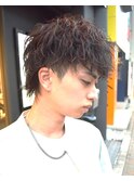 MEN’S HAIR/ブルーブラック/フェザーパーマ/ツイストスパイラル