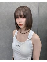 ロンドリゼル 札幌(Lond RiseL) オリーブグレー/前髪/ボブ/マロンベージュ/レイヤーカット/小顔