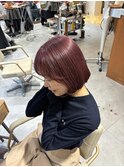 チェリーレッド×まるみボブ