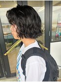 透明感ダークブラウン/ショートミディ/ボブパーマ