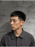 船橋メンズ黒髪クロップショート刈り上げ束感ベリーショート
