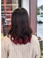 アース 会津若松店(HAIR&MAKE EARTH)&nbsp;ダークブラウン×裾レッドグラデーション