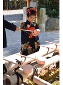 着付けもバッチリ日本髮で七五三