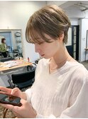 前髪マッシュショートとココアブラウンベージュ*fukuda