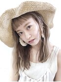 帽子アレンジ_セシルカットココアブラウンフリンジウェーブ_7616