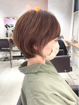ラッキーヘア 加古川(Lucky Hair) まるみショートボブ×ピンクベージュカラー【カドワキ】