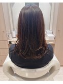 美髪セミディ縮毛矯正ナチュラルカール似合わせレイヤーくびれ