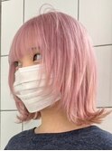ペールピンク[新宿駅/ワンレン/ダブルカラー/小顔] 