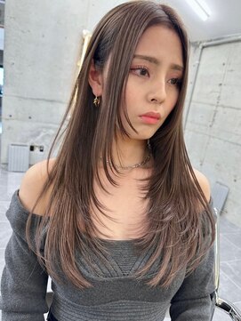 サイン 表参道(SIGN) 韓国ヘアグレージュカラーブリーチ無し髪質改善イヤリングカラー