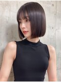 大人ボブ/髪質改善縮毛矯正/ラテグレージュ/レイヤーボブ