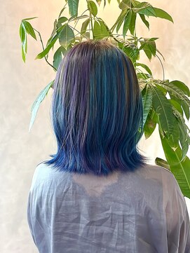 ルーチェ(Lu-che) ネイビー×ターコイズ×パープルのユニコーンカラー