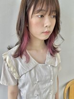 ヘアー アイス 御器所本店(HAIR ICI) 10代20代30代かわいいインナカラーピンクイヤリングカラー