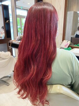 ヘアメイク アリエス 岩切店(HAIR MAKE aries) ワンブリーチで大人レッドカラー 仙台 ケアブリーチ 30代 40代