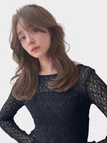 シースルーバング　くびれヘア　韓国ヘア　ナチュラルブラウン24
