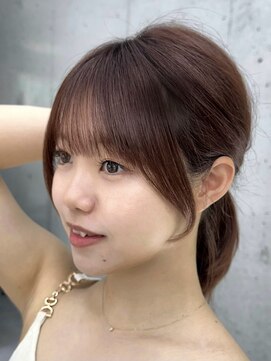 ビューブルー 亀戸錦糸町(VIEW BLUE) 美髪カールピンクブラウン韓国レイヤーロングセミディ顔周り前髪