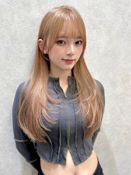 ロンド レア 天神大名店(Lond Le’a) ピンクカラー/暖色カラー/レイヤーカット/韓国ヘア/顔周りカット