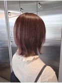 大人可愛い丸みボブピンクラベンダーベージュベビーピンク
