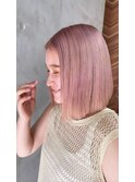 ピンクベージュ/顔型別ヘアスタイルブリーチ/恵比寿/代官山