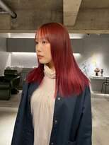 リール(rire)&nbsp;丸型ホワイトグレージュミニウルフデジタルパーマチェリーブラウ