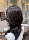 透明感グレージュで大人可愛いレイヤースタイル