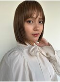 艶髪オリーブベージュ前下がりミニマルボブp1志木20代30代40代