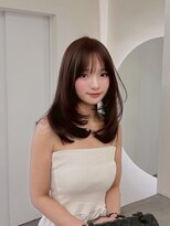 ラル 立川南口(lar)&nbsp;ワンカールミディアム_黒髪小顔オリーブグレーココアベージュ