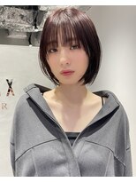 ミンクスオーバー(MINX OVER)&nbsp;【血色感アップ暖色カラー】ブリーチなしのワインレッド/ボブ