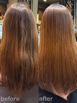 縮毛矯正ビフォーアフター｜美艶ストレート