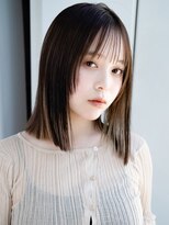 エインアンリー 明治神宮前(AIN.ANLY.) 6大人ガーリーダークアッシュミディアムレイヤーカット韓国ヘア