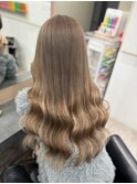 ブラウンベージュブリーチカラーダブルカラーシールエクステ