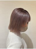パッツンボブ×ラベンダーホワイト