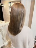 福山美容室caaryブリーチミルクティーベージュ透明感20代30代