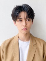 ソアメンズ 渋谷(soar men's) メンズカットセンターパート黒髪束感清潔感毛流れ秋カラー