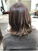 大人可愛いクッキリハイライト+グレーカラー