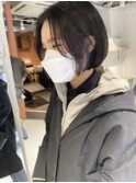 【三ツ井純】パープルラベンダーインナーカラーボブケアブリーチ