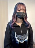 20代30代ブルーピンクインナーカラー