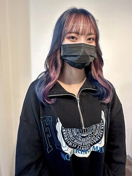 マリン(Marine) 20代30代ブルーピンクインナーカラー