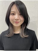 【NoWL】インナーカラーボブグレージュイヤリングカラー中野