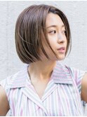 前髪なしショート/ボブショート/ショコラアッシュ/モード