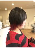 ショートブリーチインナーカラーイヤリングカラーボブ髪質改善