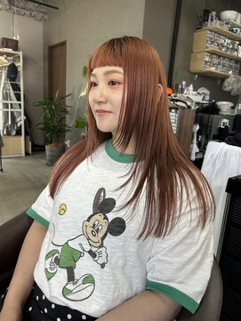 タタ(tata) オレンジブラウン×顔周りレイヤー