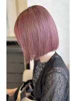 ヴィフ ヘアアンドデザイン(Vif hair&design)&nbsp;柔らかピンク×パッツンぶつ切りボブ