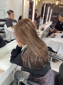 ブレンド 渋谷(BLend) ホワイトグレージュミニウルフデジタルパーマチェリーブラウン