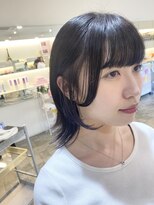 プレフェレプレフェ(prefere prefe)&nbsp;インナーカラーブルー×ウルフカット