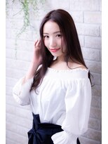 ヘアーアートシフォン 池袋西口店(Hair art chiffon)&nbsp;伸ばしかけくせ毛風くびれセミディ無造作カールインナーカラー